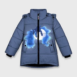 Куртка зимняя для девочки Спящая принцесса Луна, цвет: 3D-черный