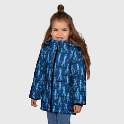 Куртка зимняя для девочки КОТИКИ НА ПРОГУЛКЕ ПАТТЕРН, цвет: 3D-черный — фото 2