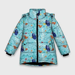 Куртка зимняя для девочки Finding Nemo, цвет: 3D-черный