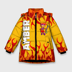 Куртка зимняя для девочки Brawl Stars - Amber, цвет: 3D-черный