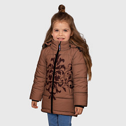 Куртка зимняя для девочки Симметричный узор, цвет: 3D-красный — фото 2
