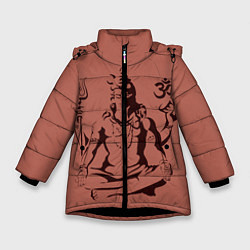 Куртка зимняя для девочки Бог Шива, цвет: 3D-черный