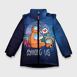 Куртка зимняя для девочки Among Us Space, цвет: 3D-черный