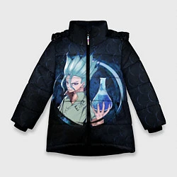 Куртка зимняя для девочки Dr Stone, цвет: 3D-черный