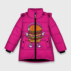 Куртка зимняя для девочки BURGER, цвет: 3D-черный