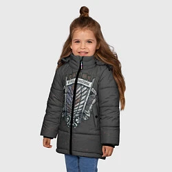 Куртка зимняя для девочки Атака на титанов, цвет: 3D-черный — фото 2