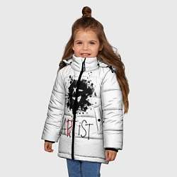 Куртка зимняя для девочки Артист, цвет: 3D-черный — фото 2