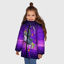 Куртка зимняя для девочки Смерть на единороге, цвет: 3D-черный — фото 2
