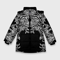 Куртка зимняя для девочки Фэнтези мотылёк, цвет: 3D-черный