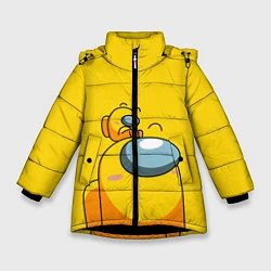 Куртка зимняя для девочки AMONG US YELLOW, цвет: 3D-черный
