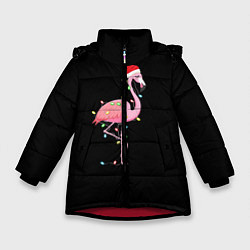 Зимняя куртка для девочки Новогодний Фламинго