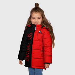 Куртка зимняя для девочки Among Us В кармашке, цвет: 3D-черный — фото 2