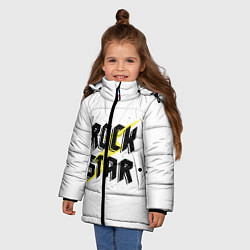 Куртка зимняя для девочки Rock star, цвет: 3D-черный — фото 2