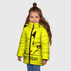Куртка зимняя для девочки Пикачу лень, цвет: 3D-черный — фото 2