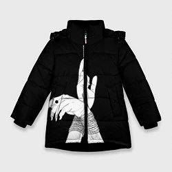 Куртка зимняя для девочки Связанные руки эстетика, цвет: 3D-черный