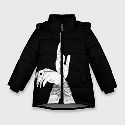 Куртка зимняя для девочки Связанные руки эстетика, цвет: 3D-светло-серый
