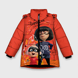 Куртка зимняя для девочки The Incredibles, цвет: 3D-черный