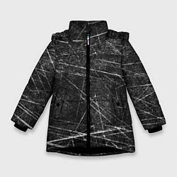 Куртка зимняя для девочки Царапины, цвет: 3D-черный
