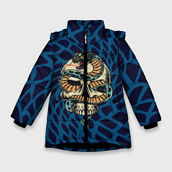 Куртка зимняя для девочки Snake&Skull, цвет: 3D-черный