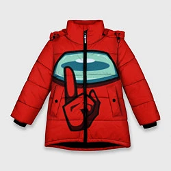 Куртка зимняя для девочки AMONG US, цвет: 3D-черный