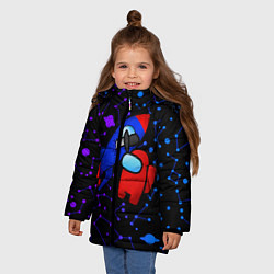 Куртка зимняя для девочки AMONG US ROCKET, цвет: 3D-черный — фото 2