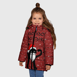 Куртка зимняя для девочки Новогодний ЪУЪ, цвет: 3D-красный — фото 2