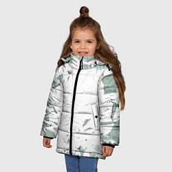 Куртка зимняя для девочки Разбитое стекло, цвет: 3D-черный — фото 2