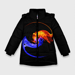 Куртка зимняя для девочки Две стихии, цвет: 3D-черный