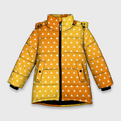 Куртка зимняя для девочки ЗЕНИЦУ КИМОНО, цвет: 3D-черный