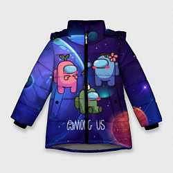 Куртка зимняя для девочки Among Us Space, цвет: 3D-светло-серый
