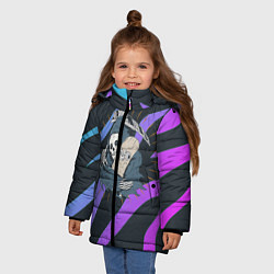 Куртка зимняя для девочки Skate or die art, цвет: 3D-черный — фото 2