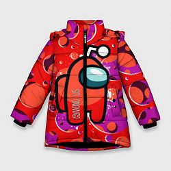 Куртка зимняя для девочки Among us, цвет: 3D-черный