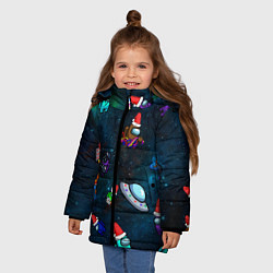 Куртка зимняя для девочки Among Us 2021, цвет: 3D-черный — фото 2