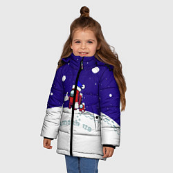 Куртка зимняя для девочки Зимний AMONG US, цвет: 3D-черный — фото 2