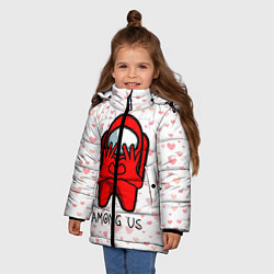 Куртка зимняя для девочки AMONG US - СЕРДЕЧКО, цвет: 3D-черный — фото 2