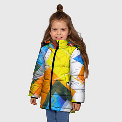 Куртка зимняя для девочки Геометрический хаос, цвет: 3D-черный — фото 2