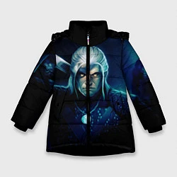Куртка зимняя для девочки Ведьмак, цвет: 3D-черный