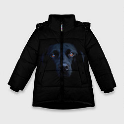 Куртка зимняя для девочки Собака, цвет: 3D-черный
