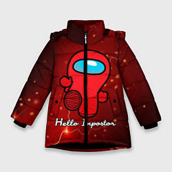 Куртка зимняя для девочки Hello Impostor, цвет: 3D-черный