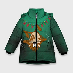 Куртка зимняя для девочки Merry Christmas, цвет: 3D-черный