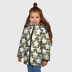 Куртка зимняя для девочки Звездный Камуфляж, цвет: 3D-черный — фото 2