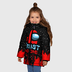 Куртка зимняя для девочки AMONG US - НЕ ВЕРЬ НИКОМУ, цвет: 3D-красный — фото 2
