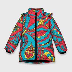 Зимняя куртка для девочки Цветочный Узор