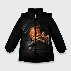 Куртка зимняя для девочки Jack Skellington, цвет: 3D-черный