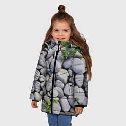 Куртка зимняя для девочки Камни, цвет: 3D-красный — фото 2