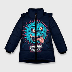 Куртка зимняя для девочки CoronaMonster, цвет: 3D-черный