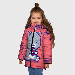 Куртка зимняя для девочки AMONG US - С КОТИКОМ, цвет: 3D-черный — фото 2
