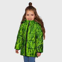 Куртка зимняя для девочки Трава, цвет: 3D-черный — фото 2