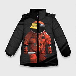 Куртка зимняя для девочки AMONG US - Реалистичный, цвет: 3D-черный