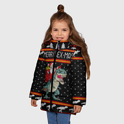 Куртка зимняя для девочки Merry Rex-mas, цвет: 3D-светло-серый — фото 2